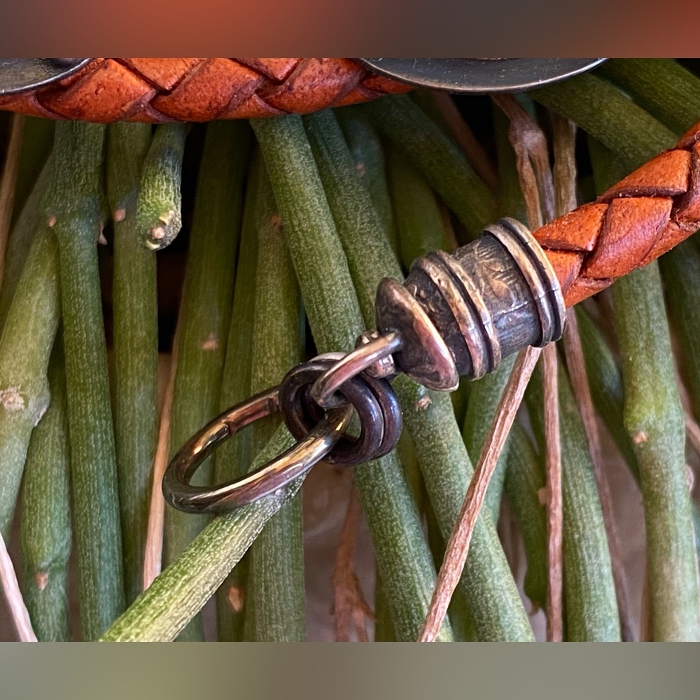 3 Stone 3 Wrap Braided Leather Bracelet - Picture 9 of 10